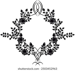 graphic element flowers and frame 5