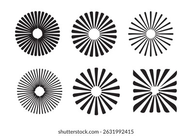 Graphic element set.Sun rays icon, shine and burst line. vector illustrstion