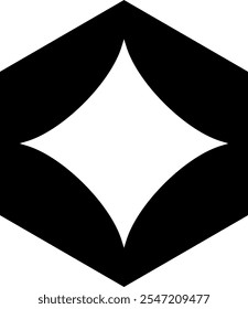 Graphic element in the shape of a hexagon