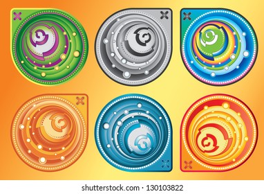 graphic element with twirly curves