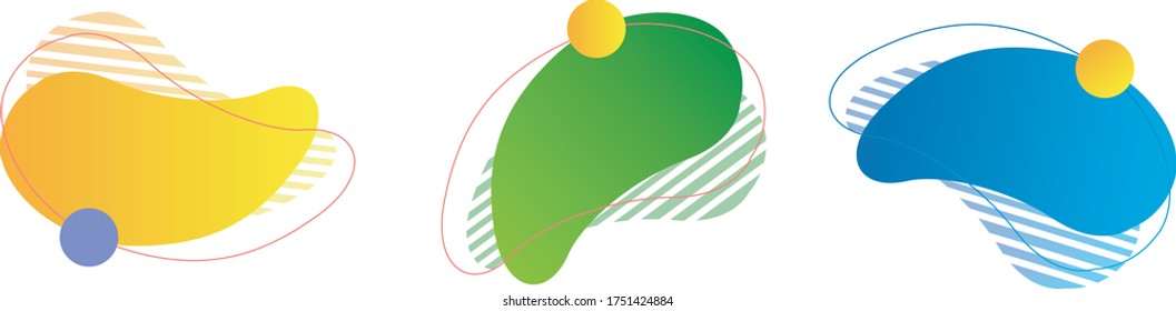 graphic element with various 3 color cool and fresh