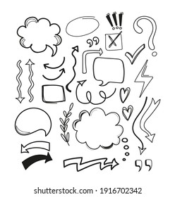 Graphic element vector. Design element. Hand drawn doodle. Marker pen highlight.