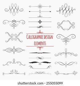 Graphic elements calligraphic vector sets for designers - patterns, designs, monograms and curlicues, arrows. For weddings,Valentine's day,holidays,baby design,birthday.