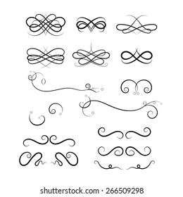 Graphic elements calligraphic vector sets for designers - patterns, designs, monograms and curlicues. For weddings,Valentine's day,holidays,baby design,birthday.