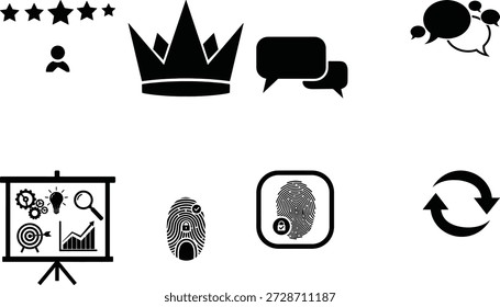 Elementos gráficos para la identidad corporativa que destacan el flujo de comunicación de Estados ejecutivos de privacidad de datos y los resultados de marketing