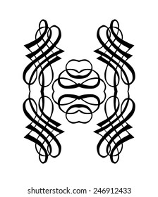 graphic elements for design painted in the style of calligraphy