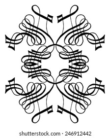 graphic elements for design painted in the style of calligraphy