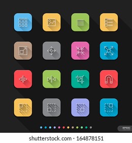 Graphic Elements flat style icons set 2 - Vector illustration