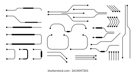 Graphic elements for hi-tech style, digitalization, sci-fi elements, cyberpunk
