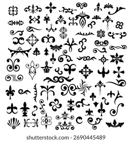 Graphic elements for vector design. Swirl vintage elements decorative illustration. 