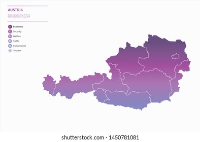 graphic eps vector map of austria