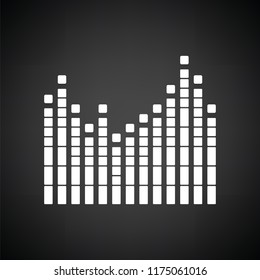 Graphic equalizer icon. Black background with white. Vector illustration.