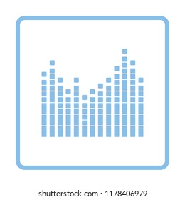 Graphic equalizer icon. Blue frame design. Vector illustration.