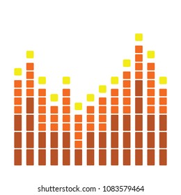 Graphic equalizer icon. Flat color design. Vector illustration.