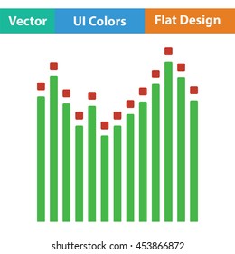 Graphic equalizer icon. Flat color design. Vector illustration.