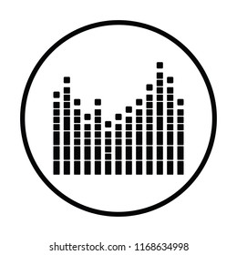 Graphic equalizer icon. Thin circle design. Vector illustration.