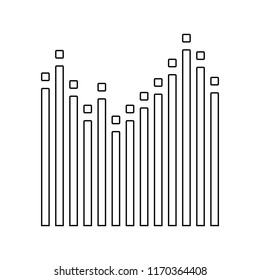 Graphic equalizer icon. Thin line design. Vector illustration.