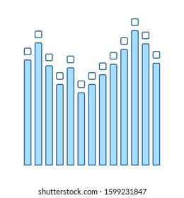 Graphic Equalizer Icon. Thin Line With Blue Fill Design. Vector Illustration.