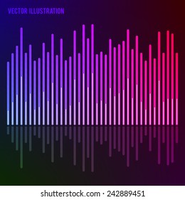 graphic equalizer - sound waves vector abstract -  background for different joyful events. Vector illustration eps 10 can be used, music layout page, cover magazine template