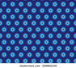 Graphic evil eye amulet style for cover, background, backdrop. Illustration seamless pattern.