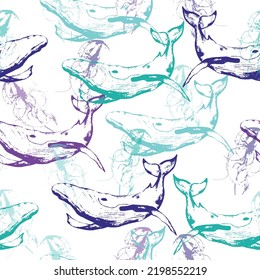 Graphic for fabric, wrapping paper, the cloth  Nautical marine illustration