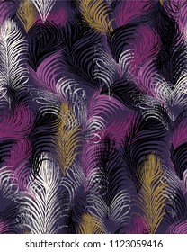 Graphic Feather Design on Dark Background