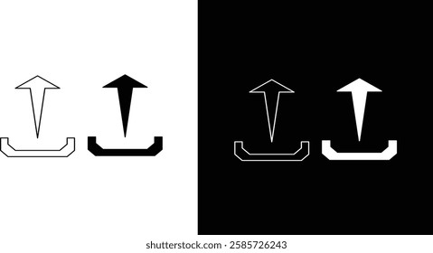 Graphic featuring dual arrows in a striking monochrome contrast. A modern, minimalistic design perfect for representing direction, choice, and movement