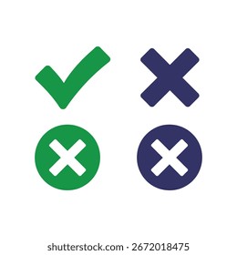 Um gráfico com quatro ícones sobre um fundo branco. O ícone superior esquerdo é uma marca de seleção verde sólida