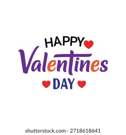 A graphic featuring the text 'Happy Valentines Day' in a stylized font with small red hearts integrated into the design. The background is white.