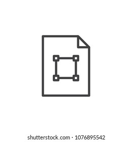 Graphic file format outline icon. linear style sign for mobile concept and web design. simple line vector icon. Symbol, logo illustration. Pixel perfect vector graphics