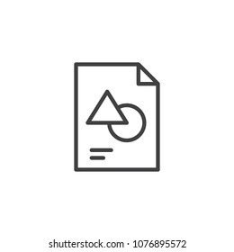 Graphic file format outline icon. linear style sign for mobile concept and web design. simple line vector icon. Symbol, logo illustration. Pixel perfect vector graphics