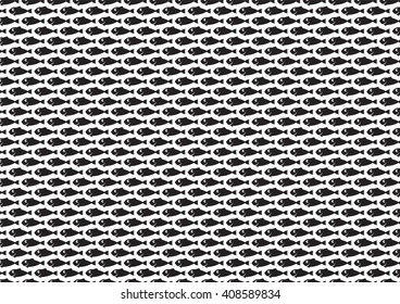 Graphic fish form pattern