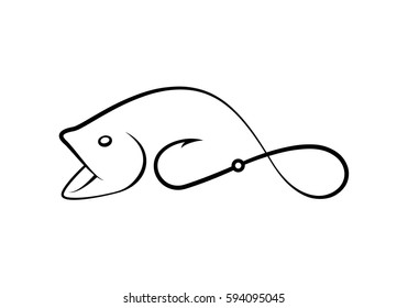 Graphic Fishing Hook, Vector