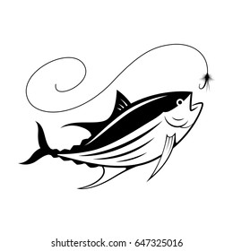 graphic fishing tuna, vector