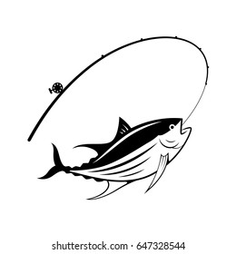 graphic fishing tuna, vector