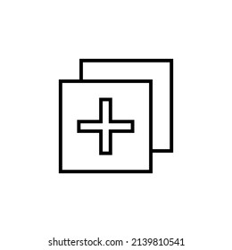 Icono de adición plana gráfica para su diseño y fondo
