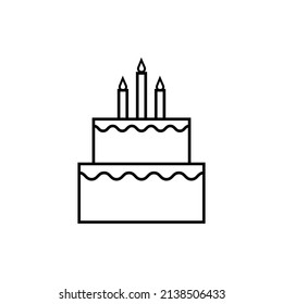 Icono gráfico de pastel de cumpleaños plano para su diseño y sitio web