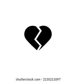 Graphic flat broken heart icon for your design and website