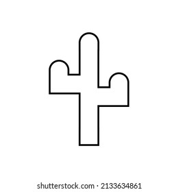 Graphic flat cactus icon for your design and website