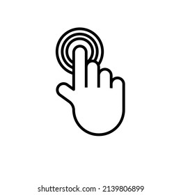 Graphic flat click finger icon for your design and website