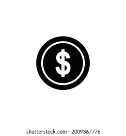 Graphic flat coin icon for your design and website