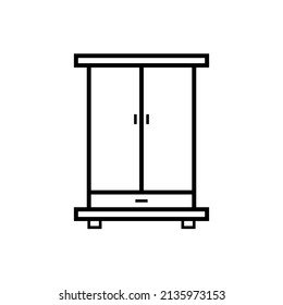 Graphic flat cupboard icon for your design and website