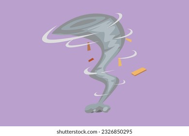 Graphic flat design drawing splash of water vortex and twisted shape. Water whirling image isolated on blue background. tornado of water. Rotating twister logo, icon. Cartoon style vector illustration