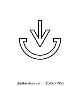 Graphic flat download icon for your design and website