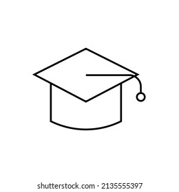 Graphic flat graduation hat icon for your design and website