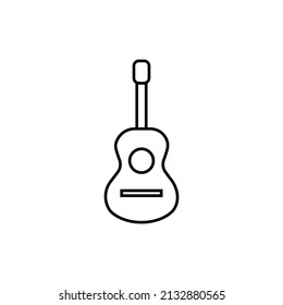 Graphic flat guitar icon for your design and website