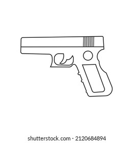 Icono gráfico de pistola plana para su diseño y sitio web