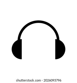 Graphic flat headphone icon for your design and website