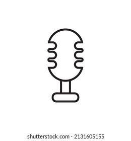 Graphic flat microphone icon for your design and website