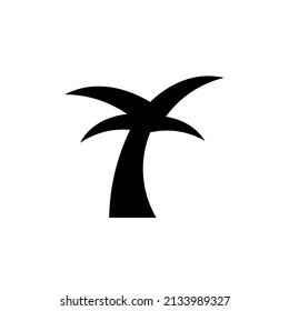 Graphic flat palm tree icon for your design and website